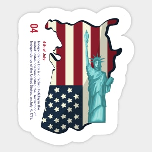 4th of july celebration as independence day with American flag, stars and stripes Sticker